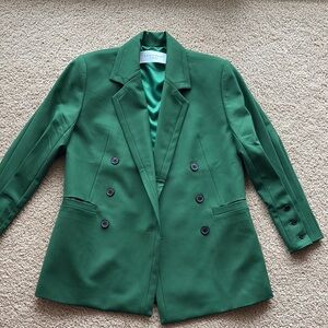 Green Double-Breasted Blazer